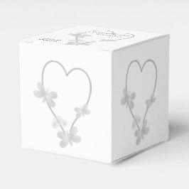 Caixinha De Lembrancinhas Favor do Casamento Gift Box Silver Heart Butterfli