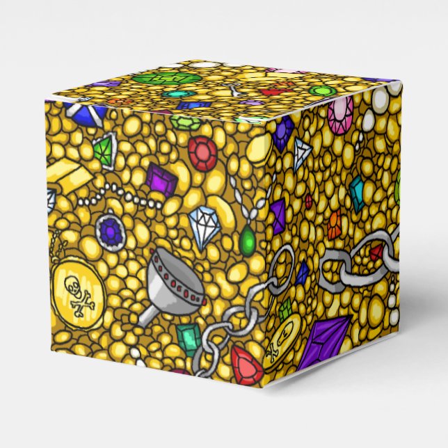 Caixinha De Lembrancinhas Favoritos para festas do tesouro pirata (Frente)