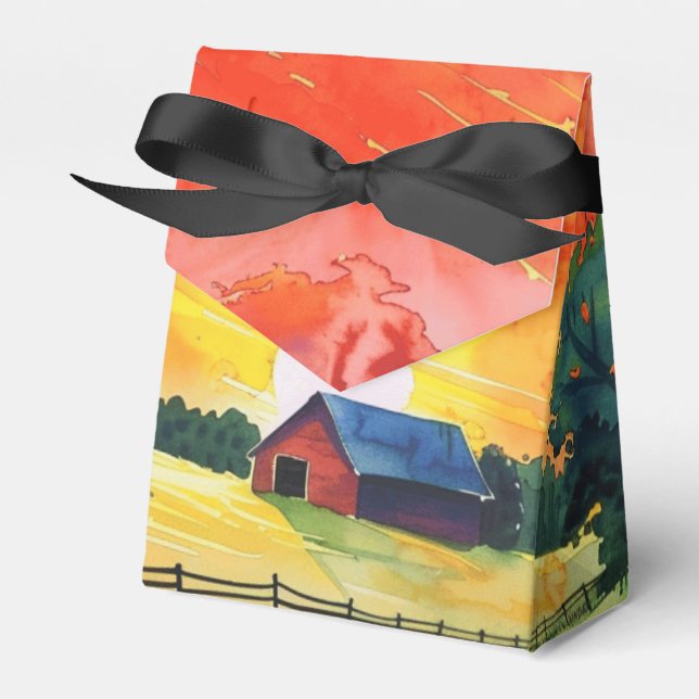 Caixinha De Lembrancinhas Fazenda Red Barn (Frente)