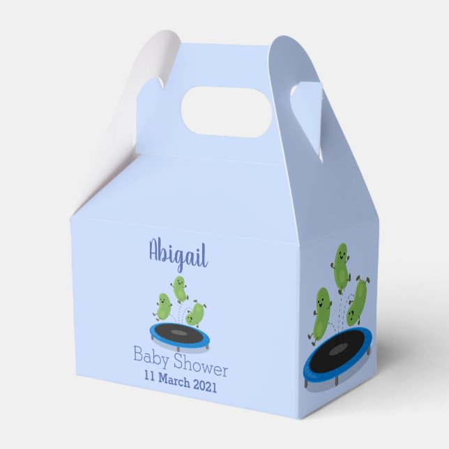 Caixinha De Lembrancinhas Feijão verde-grão-branco em cartoon trampoline (Frente)