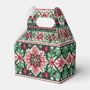 Caixinha De Lembrancinhas Feira de Natal/Inverno vermelha e verde