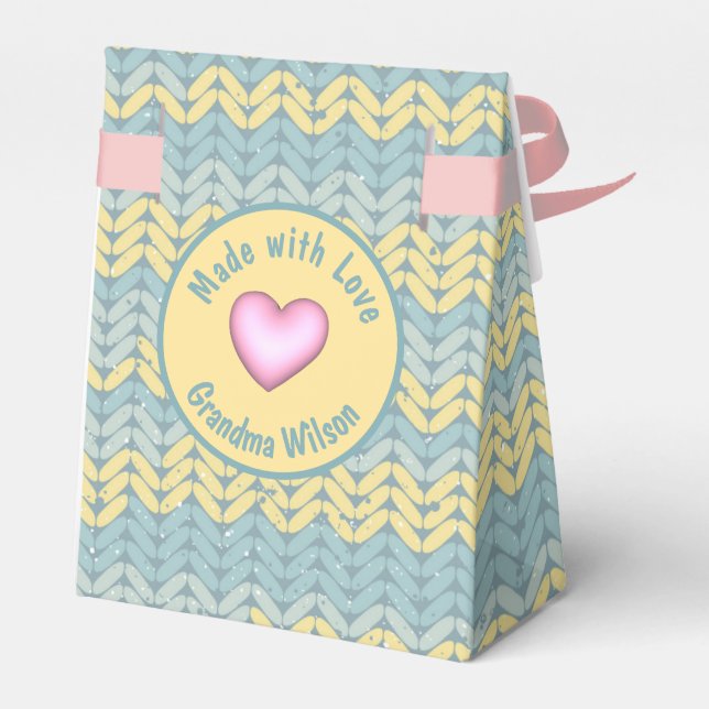 Caixinha De Lembrancinhas Feita com Amor, Cochet Yarn, Favor Personalizado (Verso)