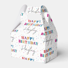 Caixinha De Lembrancinhas Feliz Aniversário Colorido Nome Personalizado Conf