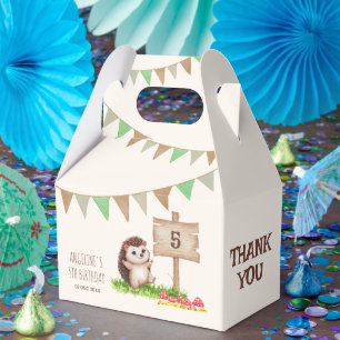 Caixinha De Lembrancinhas Feliz Aniversário da Floresta Hedgehog Fantasy