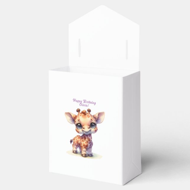 Caixinha De Lembrancinhas Feliz aniversário da girafa (Aberto)