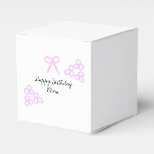 Caixinha De Lembrancinhas Feliz aniversário do pastel floral roxo cor-de-ros