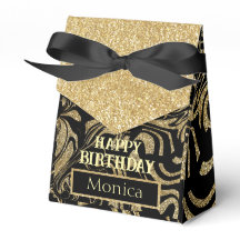 Feliz Aniversário Dourado Brilho personalizado