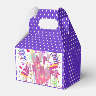 Caixinha De Lembrancinhas Feliz Aniversário Gable Favor Box Polkadot