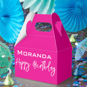 Caixinha De Lembrancinhas Feliz Aniversário Gable Favor Box Rosa