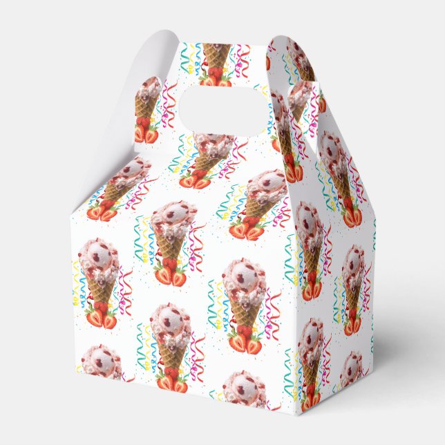 Caixinha De Lembrancinhas Feliz Aniversário Gable Favor Box Strawberry (Verso)