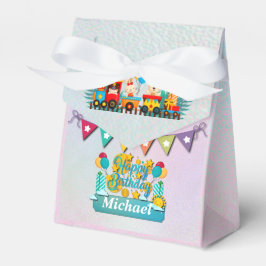 Caixinha De Lembrancinhas Feliz Comboio De Aniversário Com Bichinhos