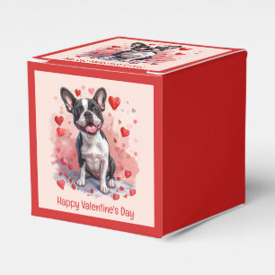 Caixinha De Lembrancinhas Feliz Dia dos Namorados Boston Terrier Dog