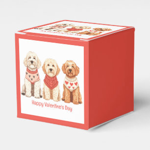 Caixinha De Lembrancinhas Feliz Dia dos Namorados Cachorros Goldendoodle