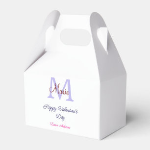 Caixinha De Lembrancinhas Feliz dia dos namorados em pastel roxo monograma r