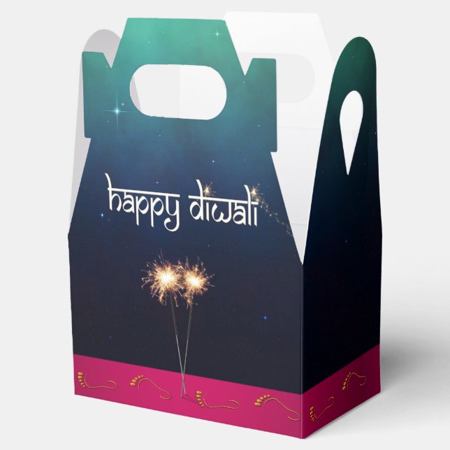 Caixinha De Lembrancinhas Feliz Diwali - Favor Box Gable (Aberto)