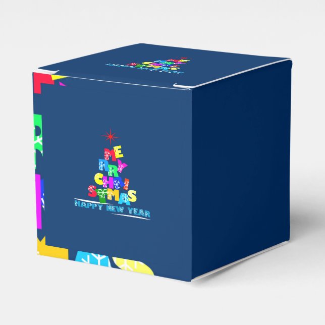 Caixinha De Lembrancinhas Feliz Feliz ano novo de Natal (Frente)