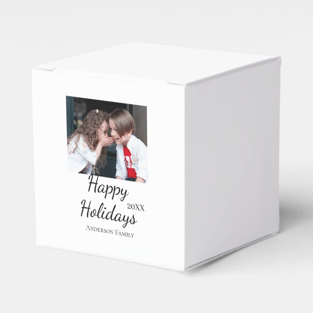 Caixinha De Lembrancinhas Feliz feriado crianças foto da família presentes m (Frente)