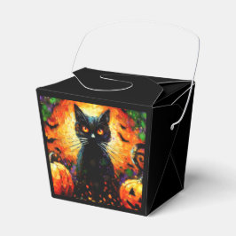 Caixinha De Lembrancinhas Feliz Halloween Black Cat Bats