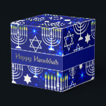Caixinha De Lembrancinhas Feliz Hanukkah Menorah Cube<br><div class="desc">*Personalizar adicionando texto.</div>