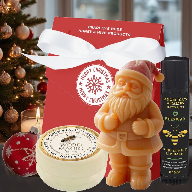 Caixinha De Lembrancinhas Feliz Natal Floco de Neve Branco sobre o Apiário V (Criador carregado)