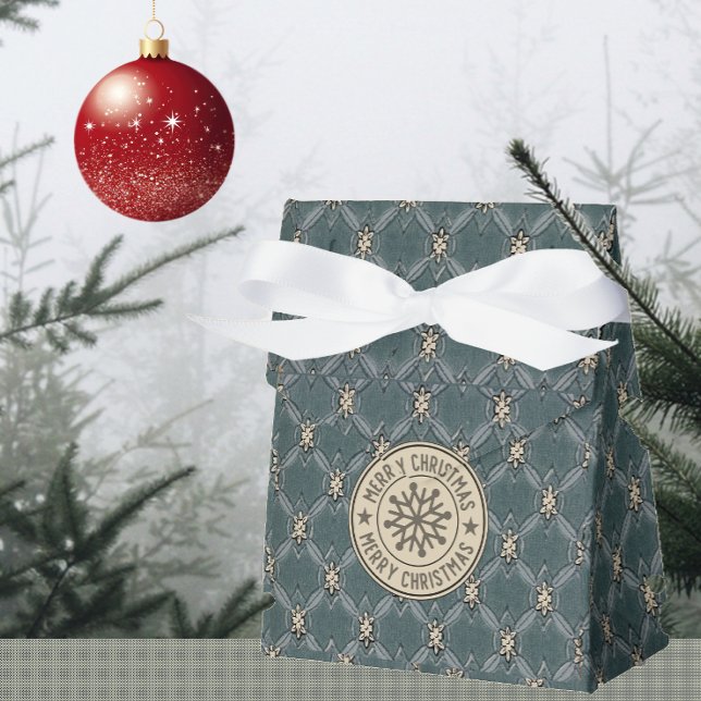 Caixinha De Lembrancinhas Feliz Natal Verde Folha de Folha de Marfim (Criador carregado)