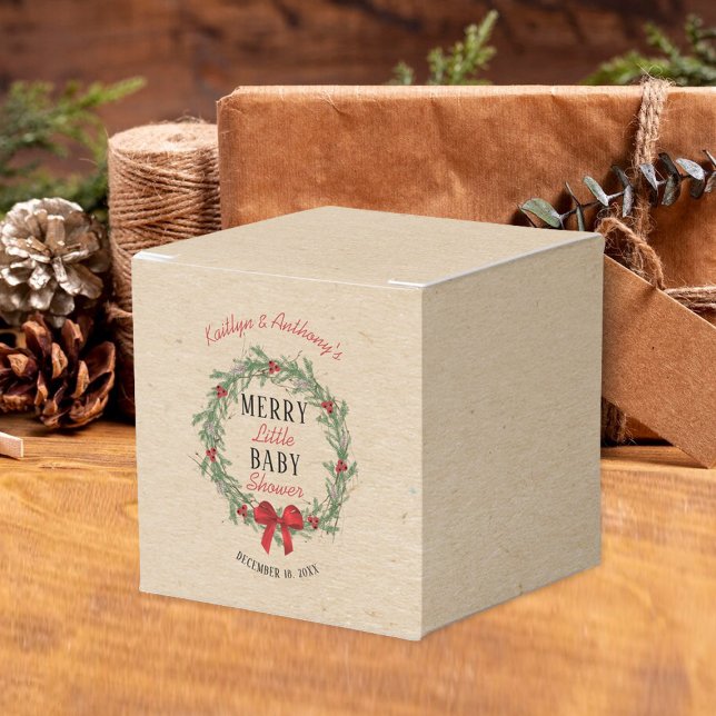 Caixinha De Lembrancinhas Feliz Pequeno Chá de fraldas de Natal (Criador carregado)