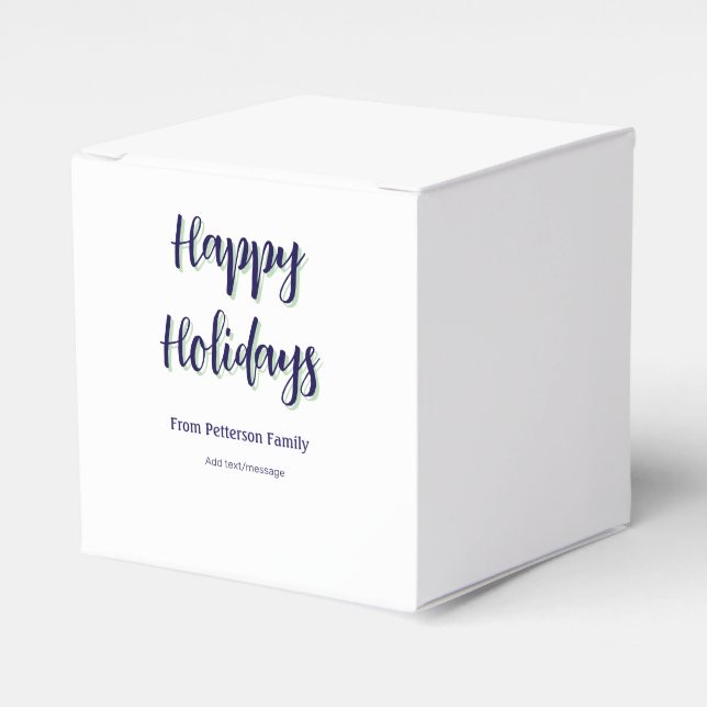 Caixinha De Lembrancinhas Felizes feriados azuis na moda (Frente)