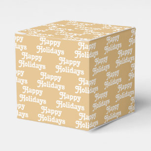 Caixinha De Lembrancinhas "Felizes Feriados" camelo khaki White Holiday Gift