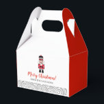 Caixinha De Lembrancinhas Feriado de Natal do Red Nutcracker<br><div class="desc">Uma bela caixa de favoritos da festa de Natal. Personalize-o com seu cartões de natal e nome. Projetado para você pelo Blackberry Boulevard.</div>
