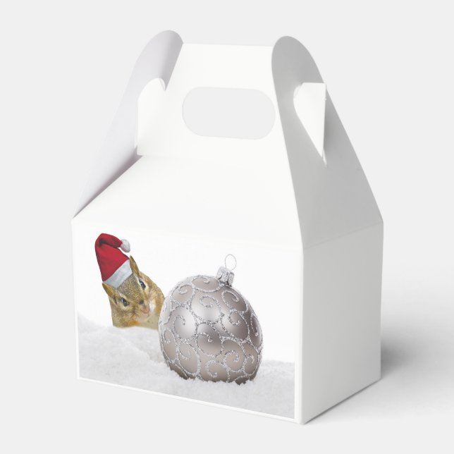 Caixinha De Lembrancinhas Feriado de Natal em Prata e Neve (Verso)