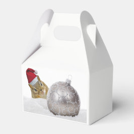 Caixinha De Lembrancinhas Feriado de Natal em Prata e Neve