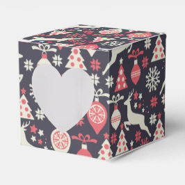 Caixinha De Lembrancinhas Feriado de Padrão de Natal Retroativo da Vintage