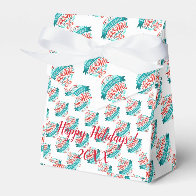 Caixinha De Lembrancinhas Feriados de Natal Modernos e Elegantes (Frente)