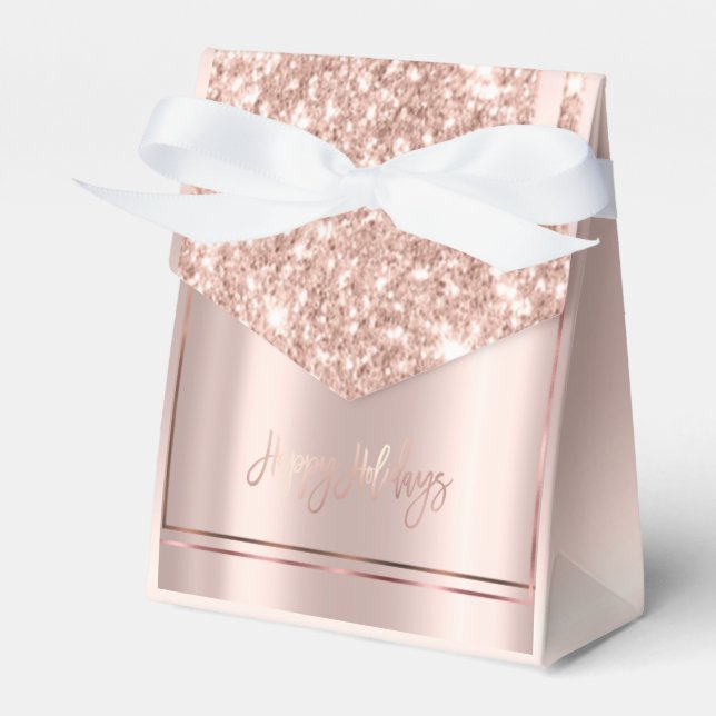 Caixinha De Lembrancinhas feriados felizes do Elegant ouro (Frente)