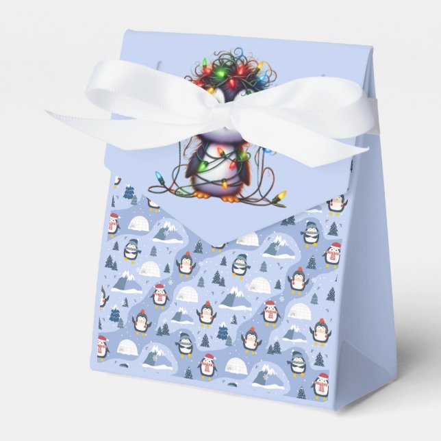 Caixinha De Lembrancinhas Férias de Pinguim   (Frente)