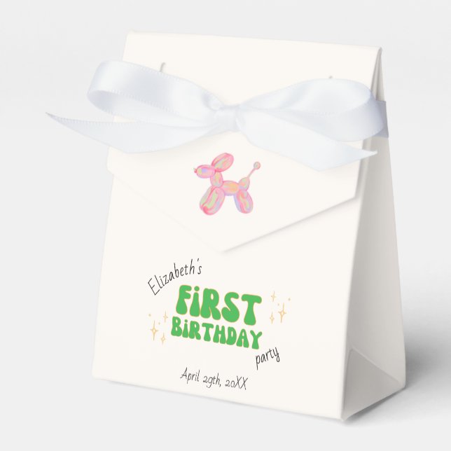 Caixinha De Lembrancinhas Festa cor-de-rosa - Festa de primeiros aniversario (Frente)