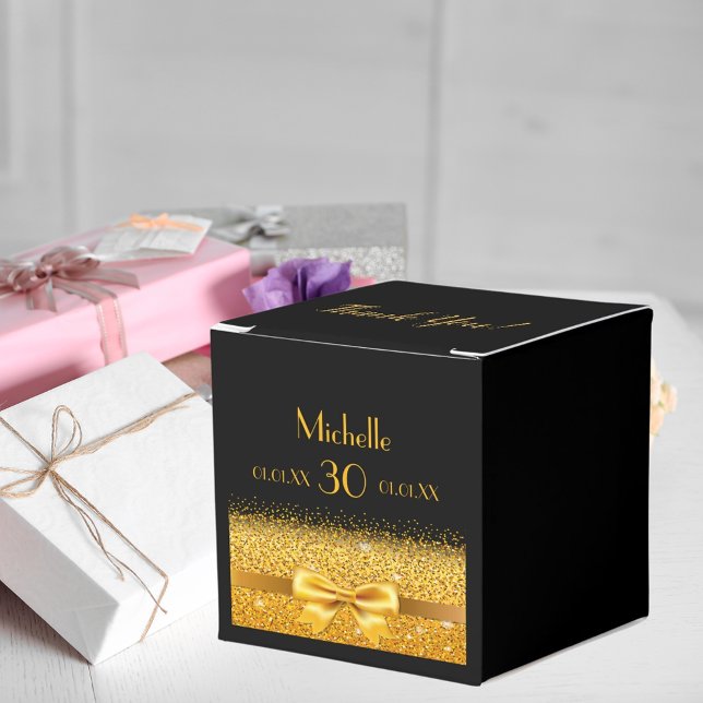 Caixinha De Lembrancinhas Festa de aniversário arco preto-ouro (Criador carregado)