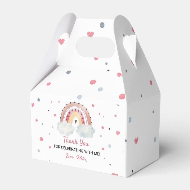 Caixinha De Lembrancinhas Festa de aniversário Boho Sunshine Rainbow Box (Frente)