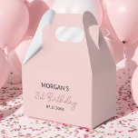Caixinha De Lembrancinhas Festa de aniversário Cor-de-Rosa Rosa Muito Obriga<br><div class="desc">Torne o seu evento inesquecível com as nossas Caixas de Favor Rosa-Blush Moderno, Na moda de Monograma! Apresentando um vibrante design cor-de-rosa-claro e personalizado com seu monograma em uma fonte moderna e elegante, essas caixas de favor adicionam um toque chic e personalizado às suas celebrações. Perfeitos para casamentos, aniversários, ou...</div>