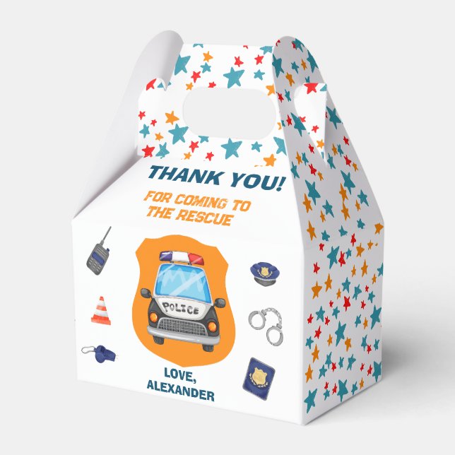 Caixinha De Lembrancinhas Festa de aniversário da polícia (Frente)