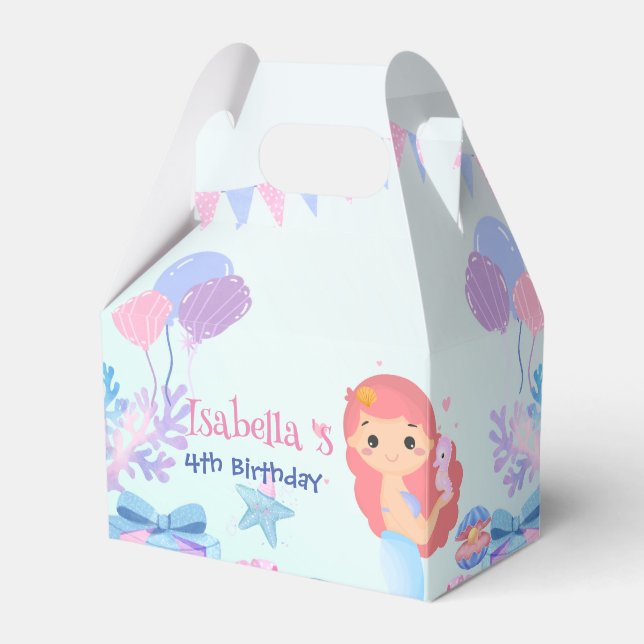 Caixinha De Lembrancinhas Festa de aniversário de Aquarela Cachorro-Arco-Íri (Frente)