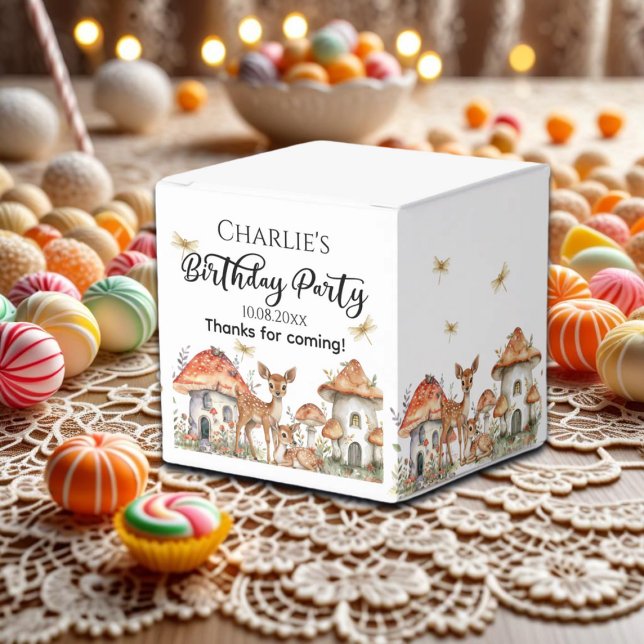 Caixinha De Lembrancinhas Festa de aniversário de Bóho Woodland Forest (Criador carregado)