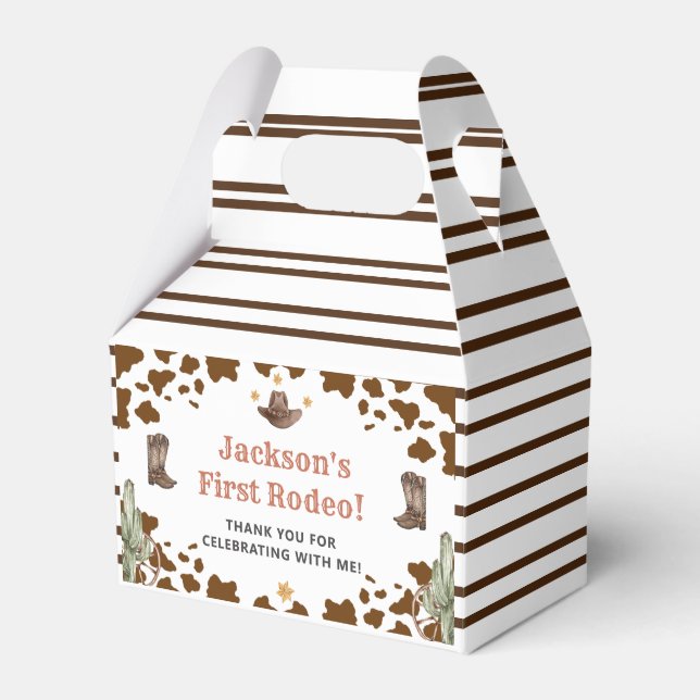 Caixinha De Lembrancinhas Festa de aniversário de cowboy ocidental (Frente)
