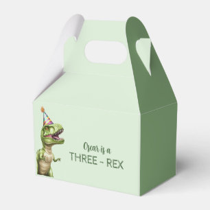 Caixinha De Lembrancinhas Festa de aniversário de Dinossauro Três Rex Verd