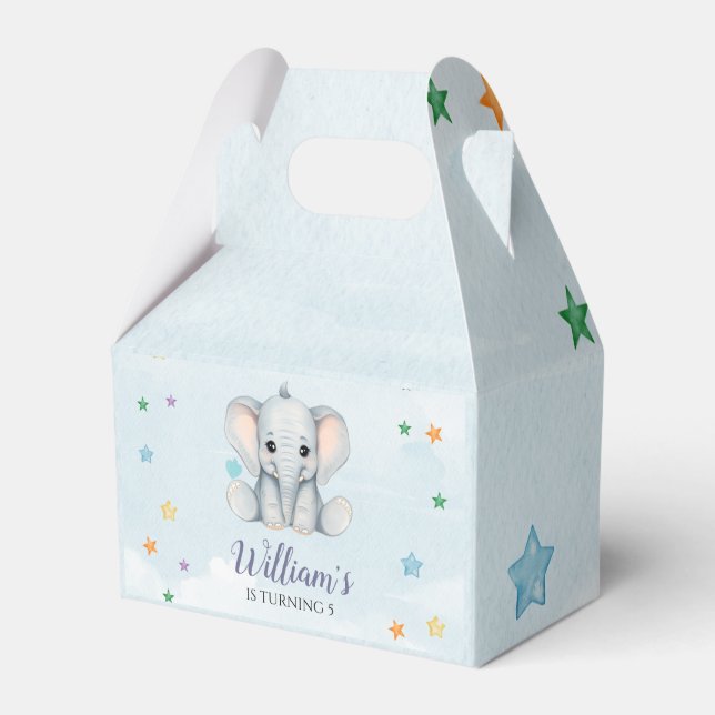Caixinha De Lembrancinhas Festa de aniversário de elefante (Frente)