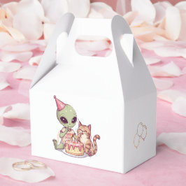 Caixinha De Lembrancinhas Festa de Aniversário de Gato Alien Cartoon