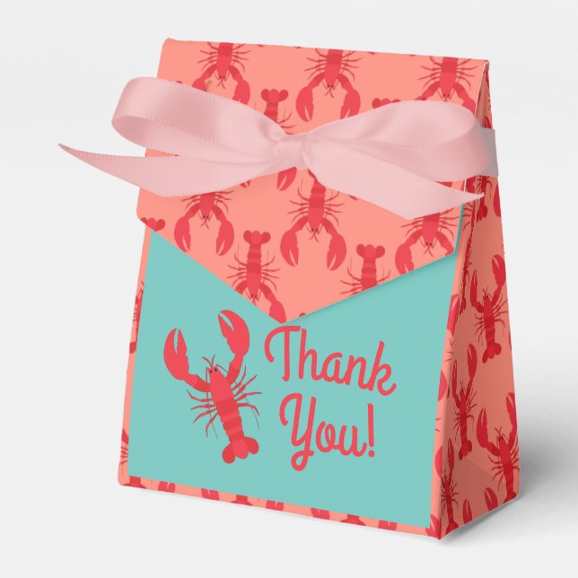 Caixinha De Lembrancinhas Festa de aniversário de lagosta (Frente)