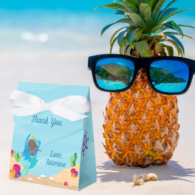 Caixinha De Lembrancinhas Festa de aniversario de meninas de Sereia Afro-Ame (Criador carregado)