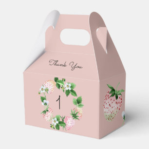 Caixinha De Lembrancinhas Festa de aniversário de morango Fruta branca rosa