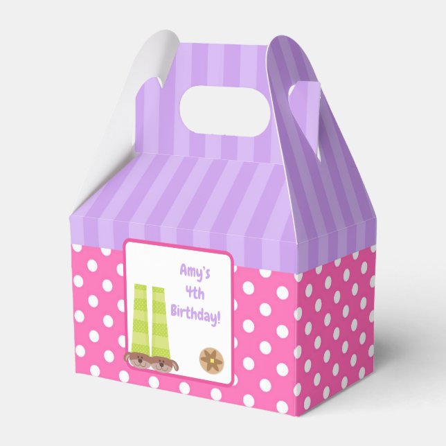 Caixinha De Lembrancinhas Festa de aniversário de pijamas e panquecas (Frente)